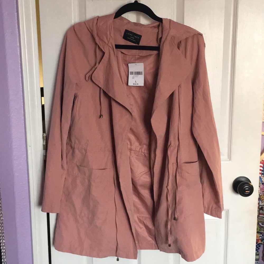 Light faux rain coat